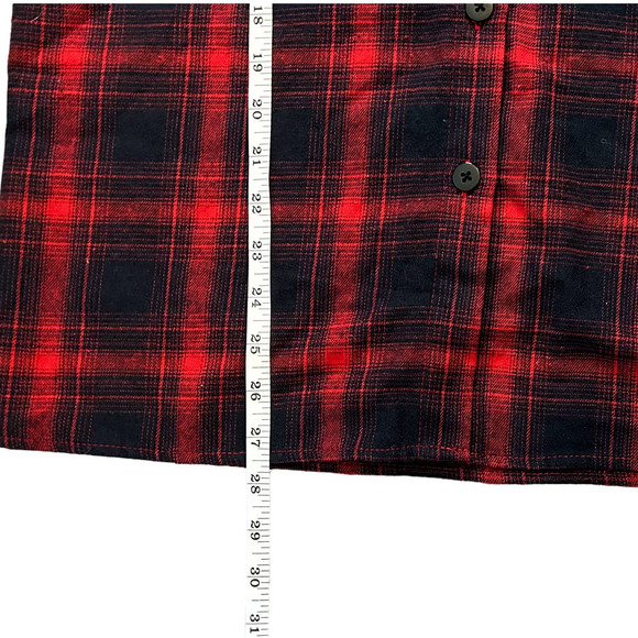 🛍️ SHEIN Red Black Checkered Button-Down Womens Size XS - Picture 6 of 7